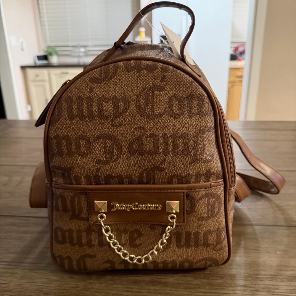 Juicy Couture Hang Around‎ Mini Backpack Chestnut Chino Logo 11JCC5QJC-OGC NEW